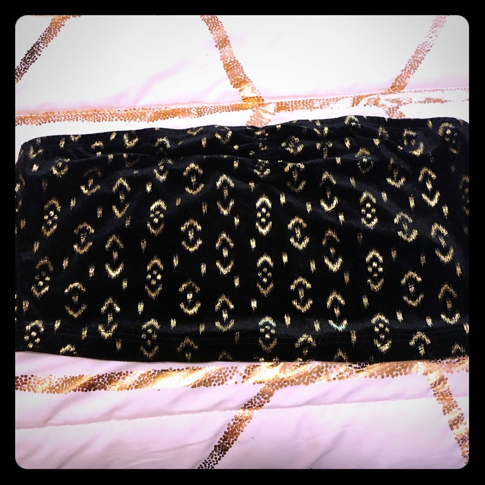 Black and gold Bandeau/crop top